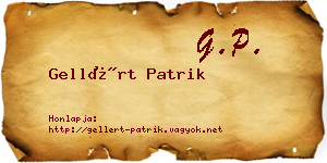 Gellért Patrik névjegykártya